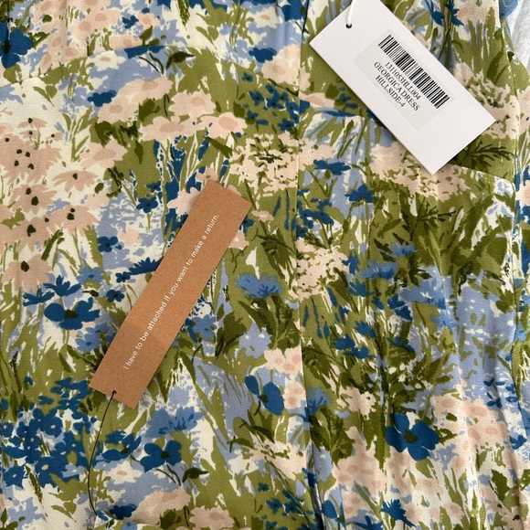 BNWT Reformation Green Floral Mini Dress Size 4 - Picture 5 of 5